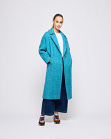 Turquoise Light Donegal Wool & Mohair Coat