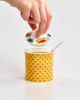 Yellow Spot Secret Garden Jam & Sugar Pot