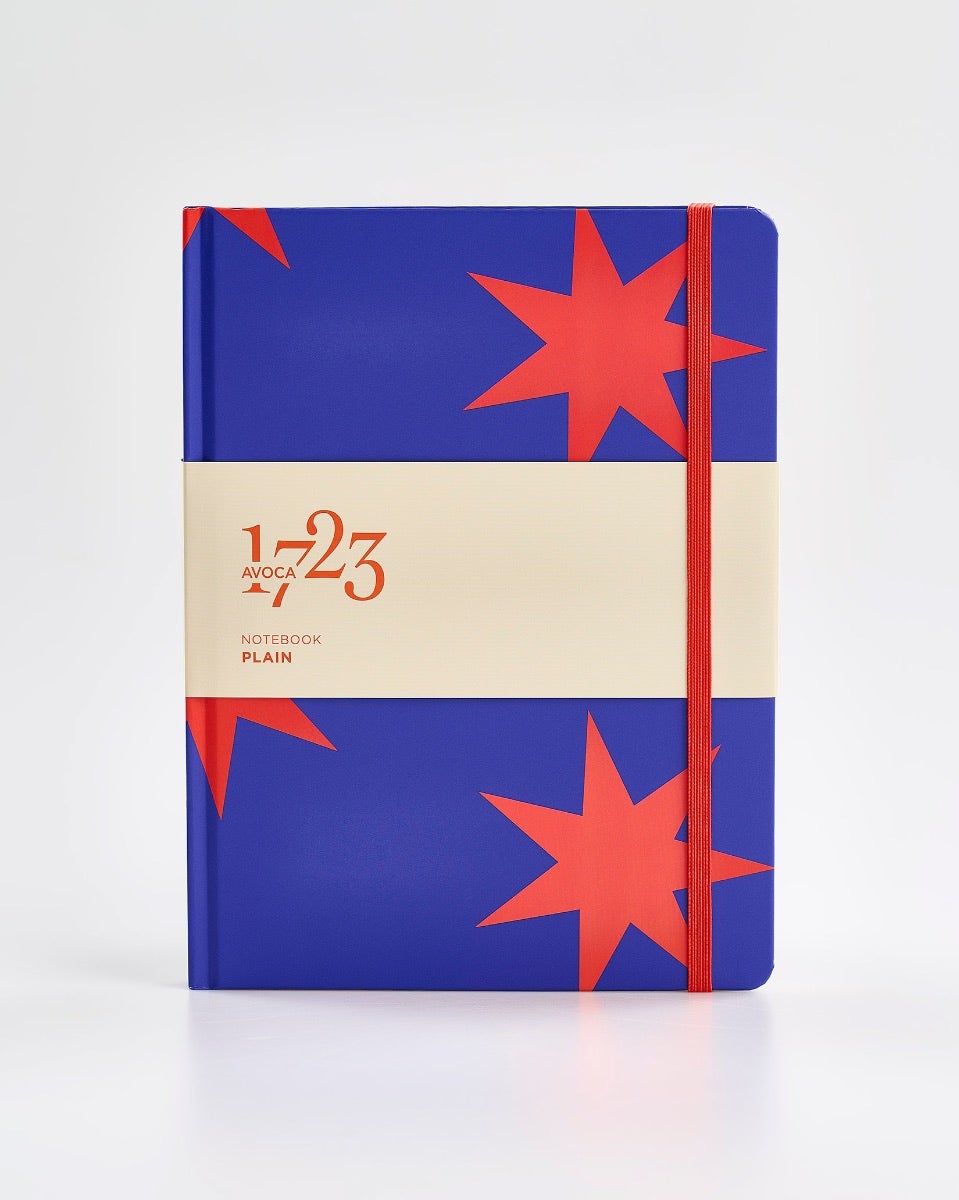 Red Stars A4 Plain Notebook