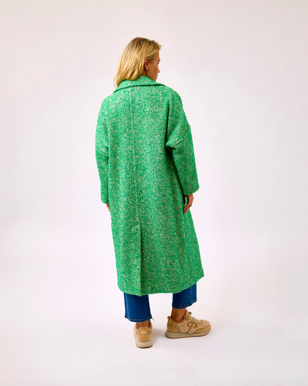 Oh My My Emerald Donegal Wool & Mohair Coat