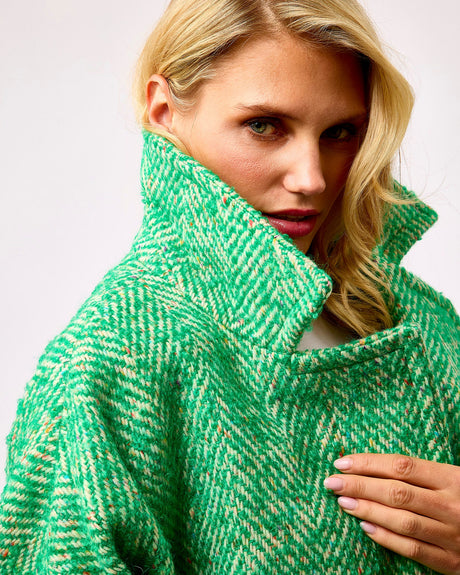 Oh My My Emerald Donegal Wool & Mohair Coat