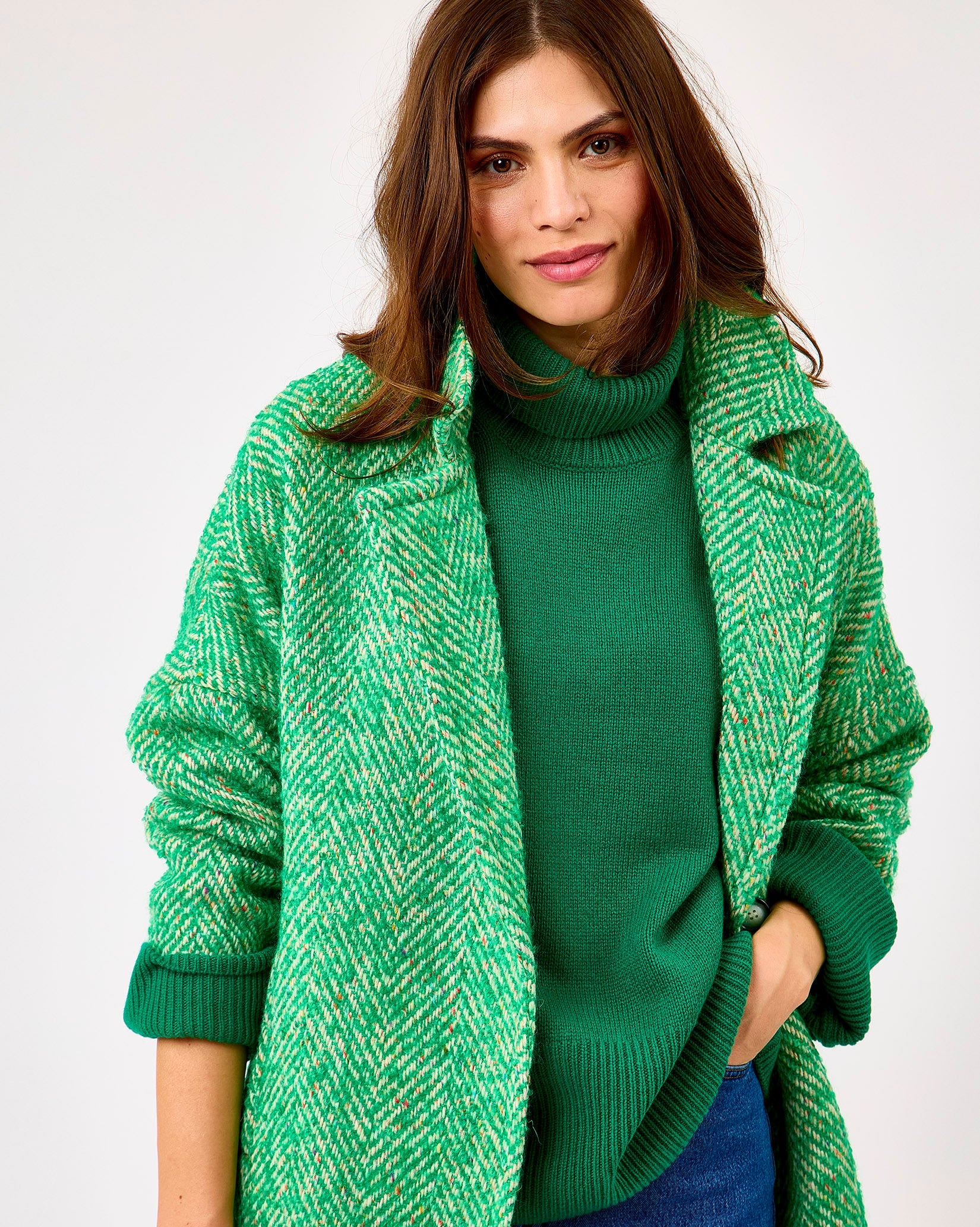 Oh My My Emerald Donegal Wool & Mohair Coat – Avoca