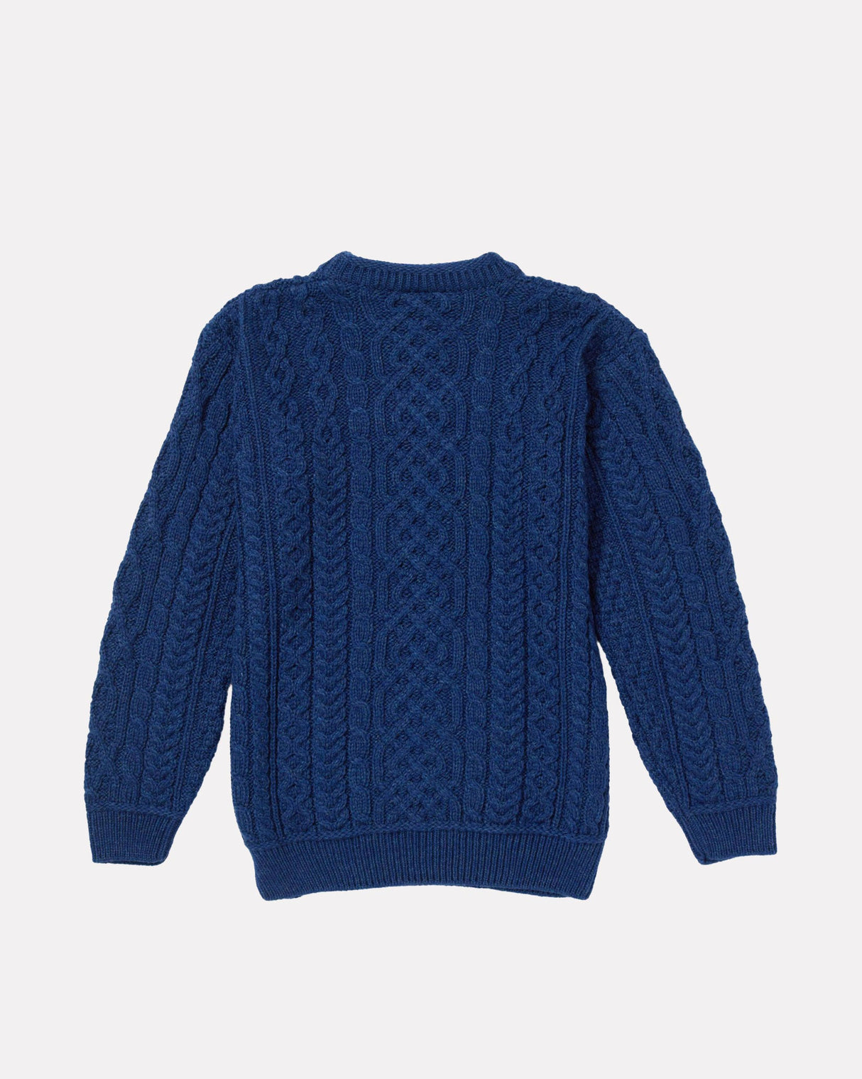 Navy-Aran-Merino-Wool-Knit-Sweater