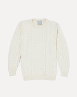 Cream-Aran-Merino-Wool-Knit-Sweater