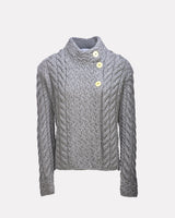 Grey-Aran-Merino-Wool-Asymmetric-Cardigan