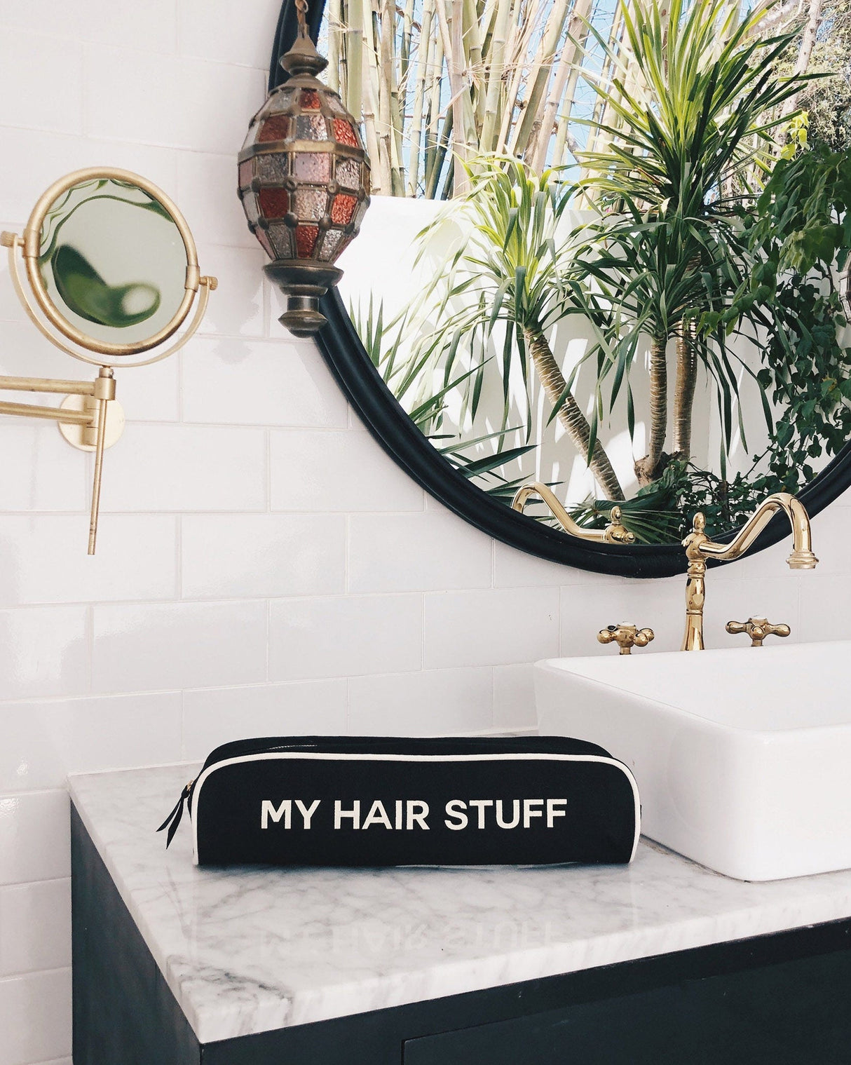 Black 'My Hair Stuff' Pouch