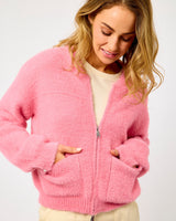 Confetti Pink Bento Zip Cardigan
