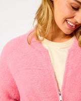 Confetti Pink Bento Zip Cardigan