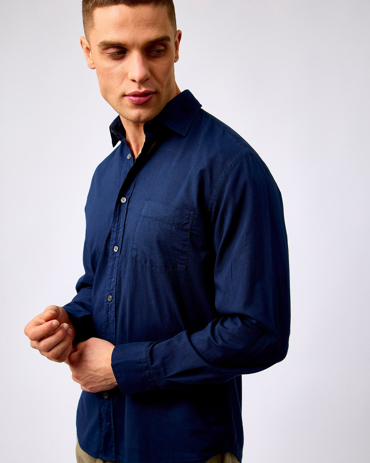 Navy-Paul-Pat-Cotton-Shirt