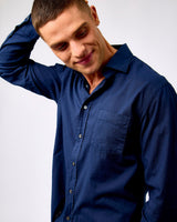 Navy Paul-Pat Cotton Shirt