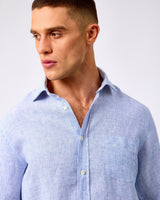 Blue & White Stripe Linen Paul Shirt