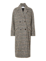 Black Check Element Wool Coat