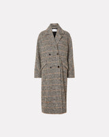 Black Check Element Wool Coat