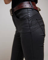 Black Coated Cropped Push In Secret Skinny Jeans