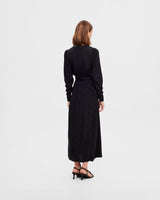 Black Ludwika Satin Ankle Dress