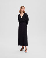 Black-Ludwika-Satin-Ankle-Dress