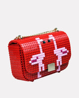 Flamingo Red Block Flap Bag