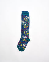 Navy-Oak-Hydrangea-Knee-Sock