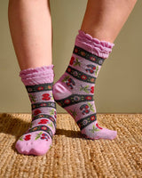 Lavender Cherry Ankle Socks