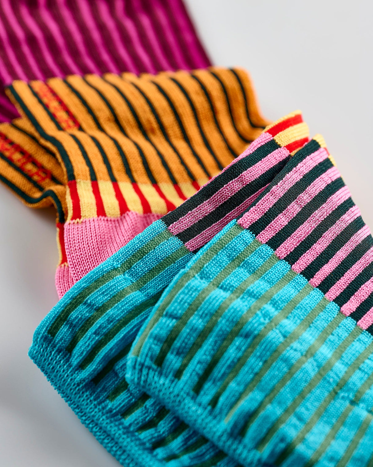 Multicolour-Block-Stripe-Ankle-Socks