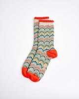 Orange-Wave-Ankle-Socks