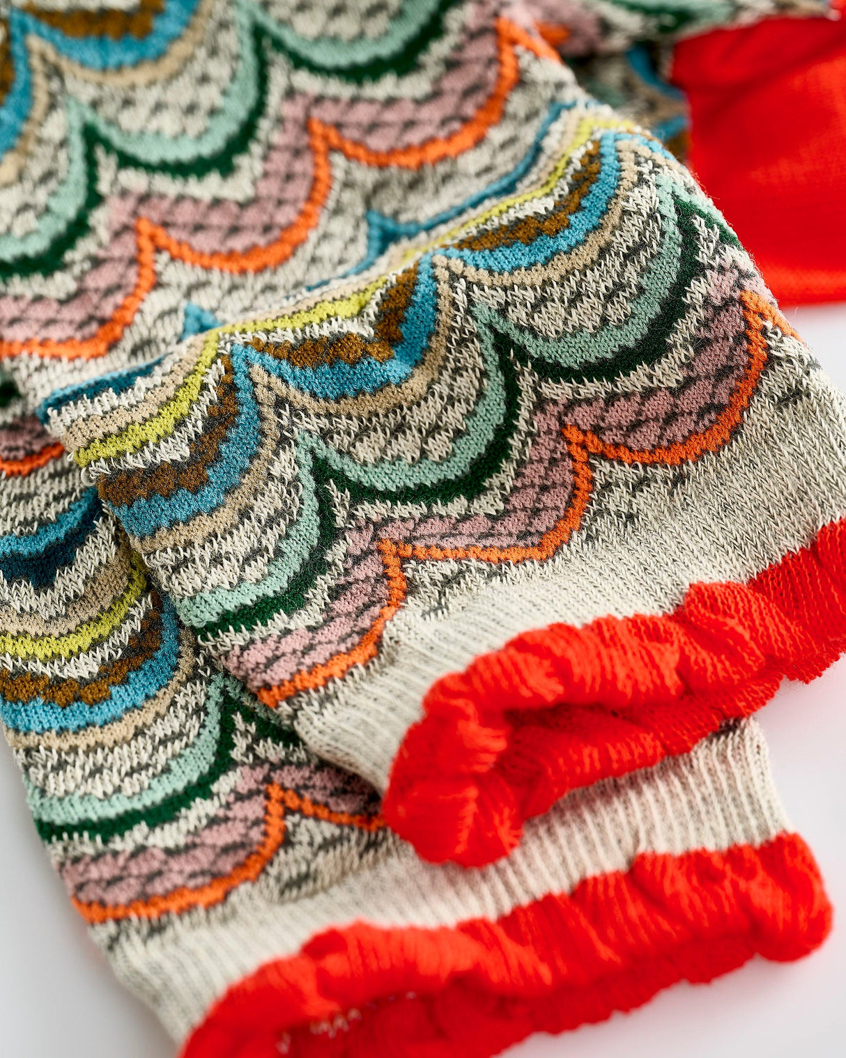 Orange-Wave-Ankle-Socks