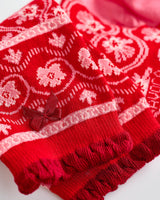 Red-Pink-Flower-Ankle-Socks