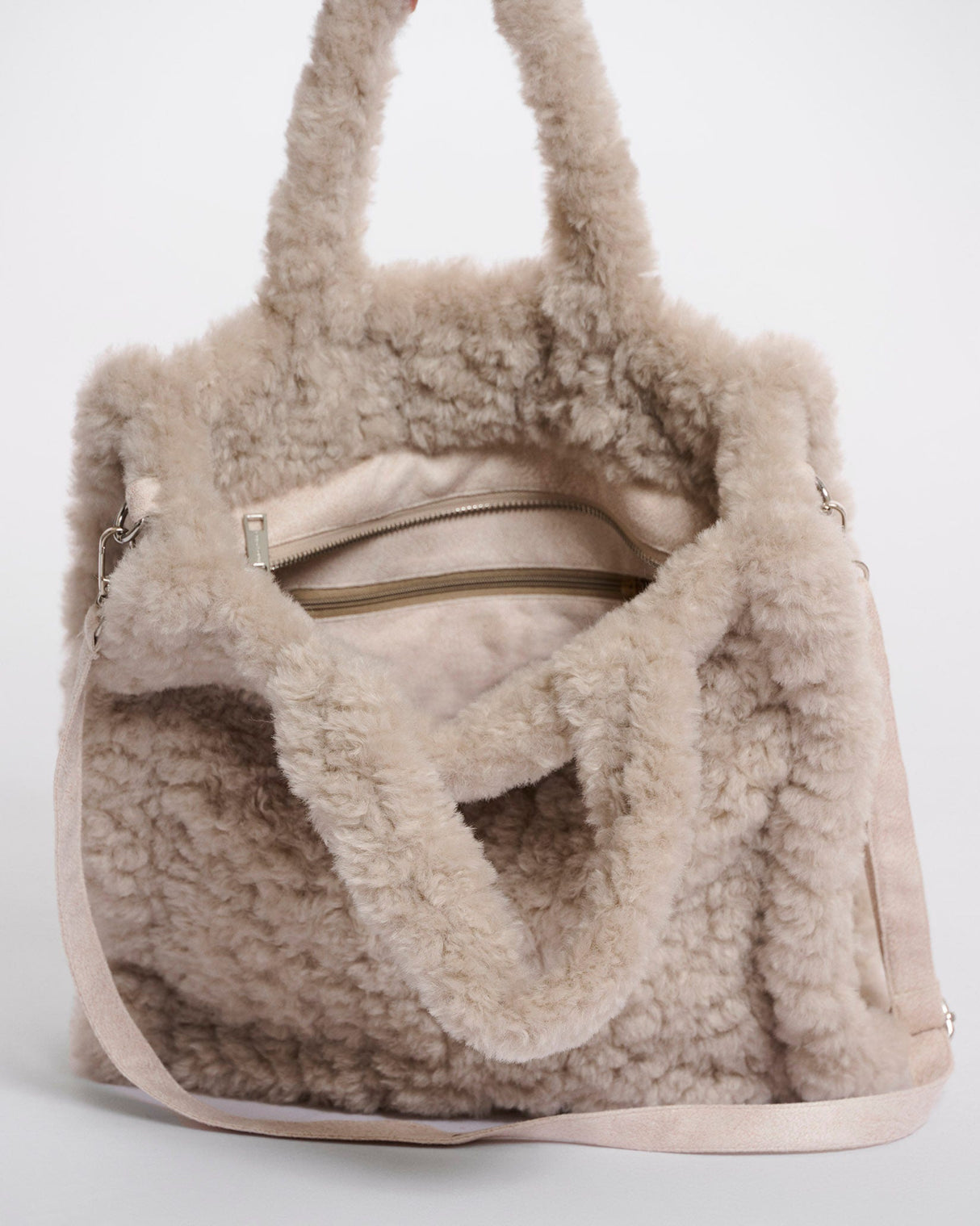 Beige Brax Faux Fur Bag