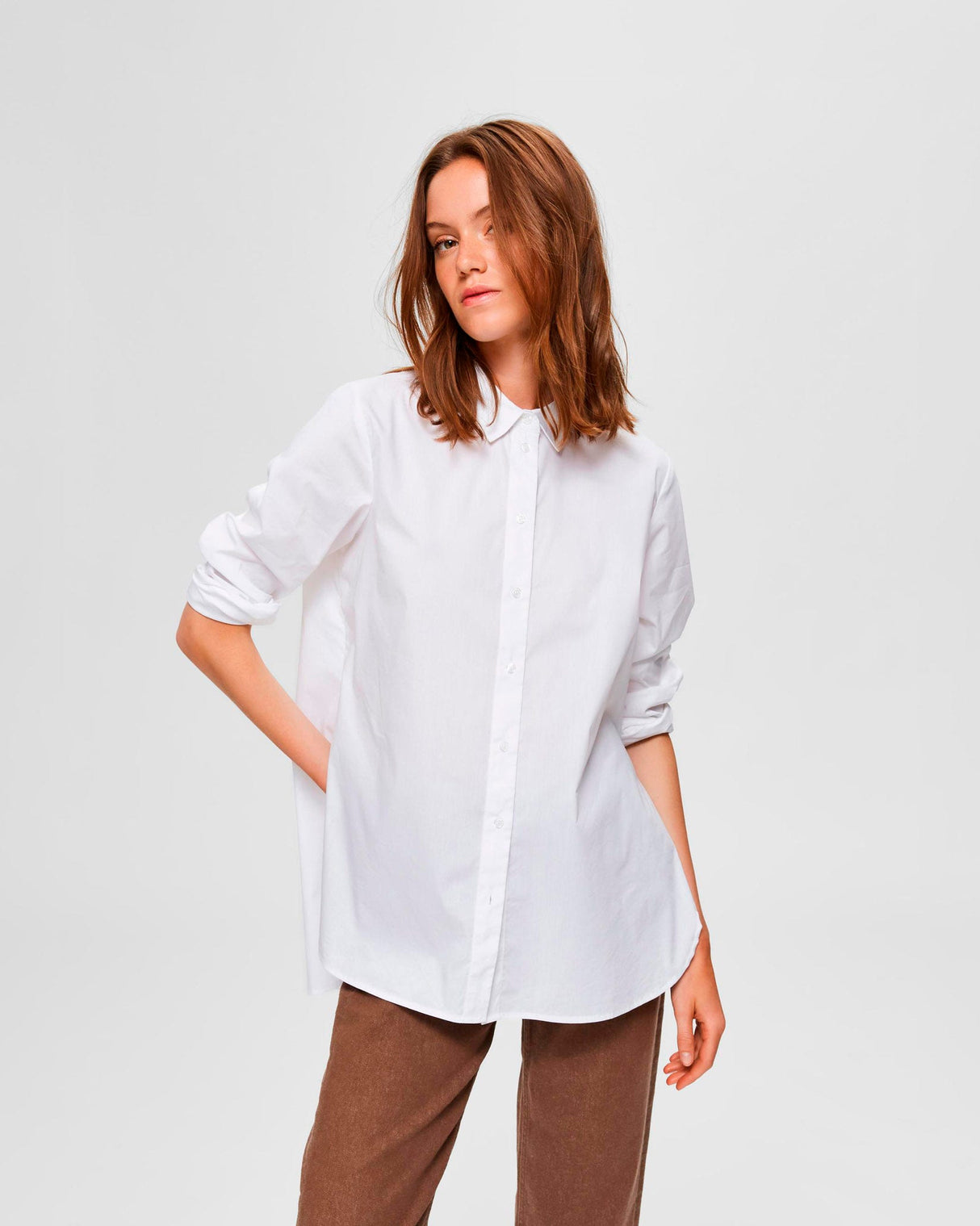 Bright White Ori Side Zip Shirt