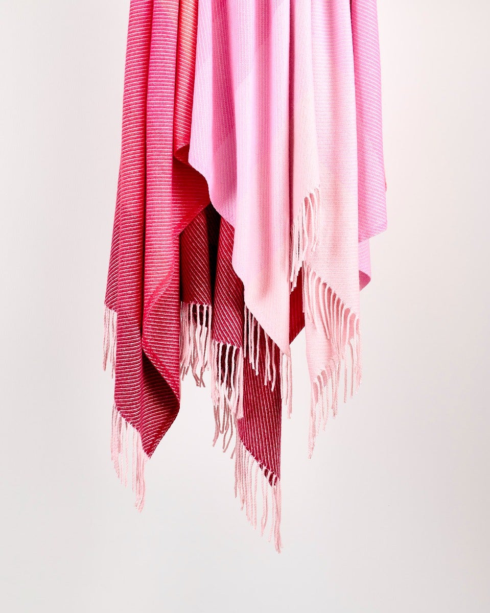 Ombre Rose Cashmere Blend Throw