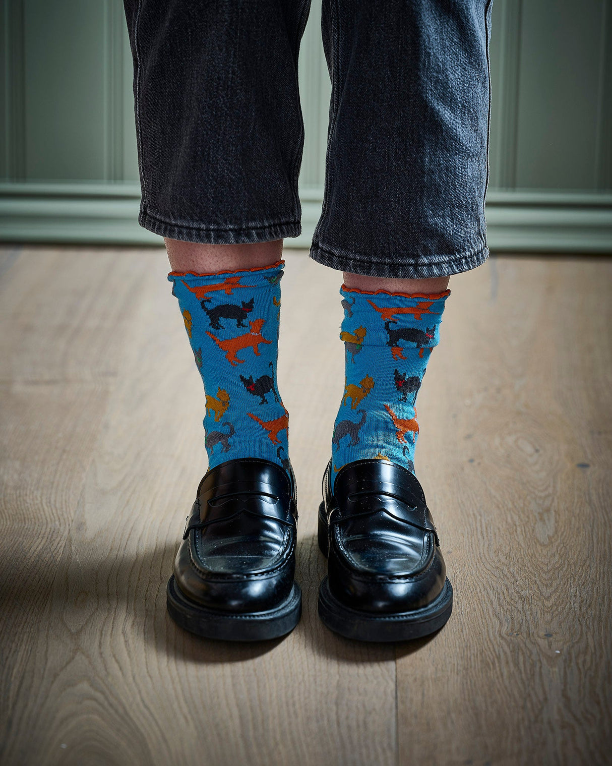 Cat Print Ankle Socks
