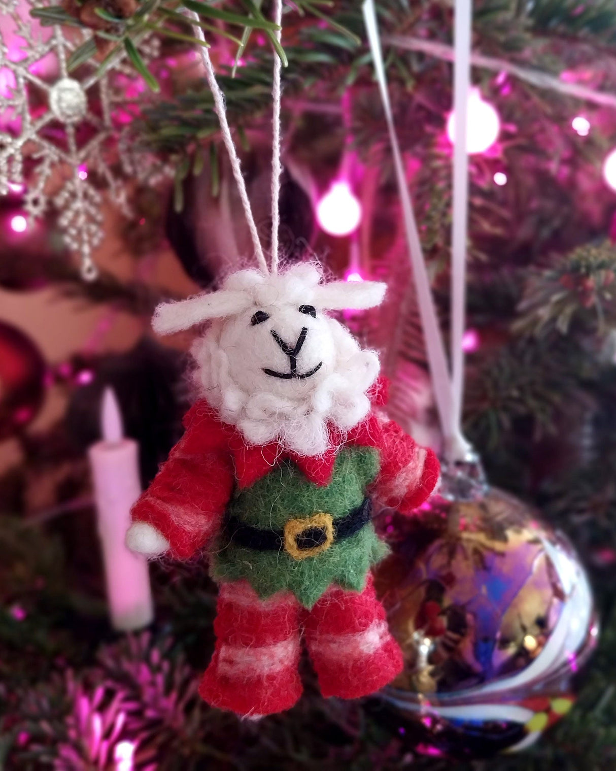 Handmade-Felt-Elfie-Sheep-Tree-Decoration