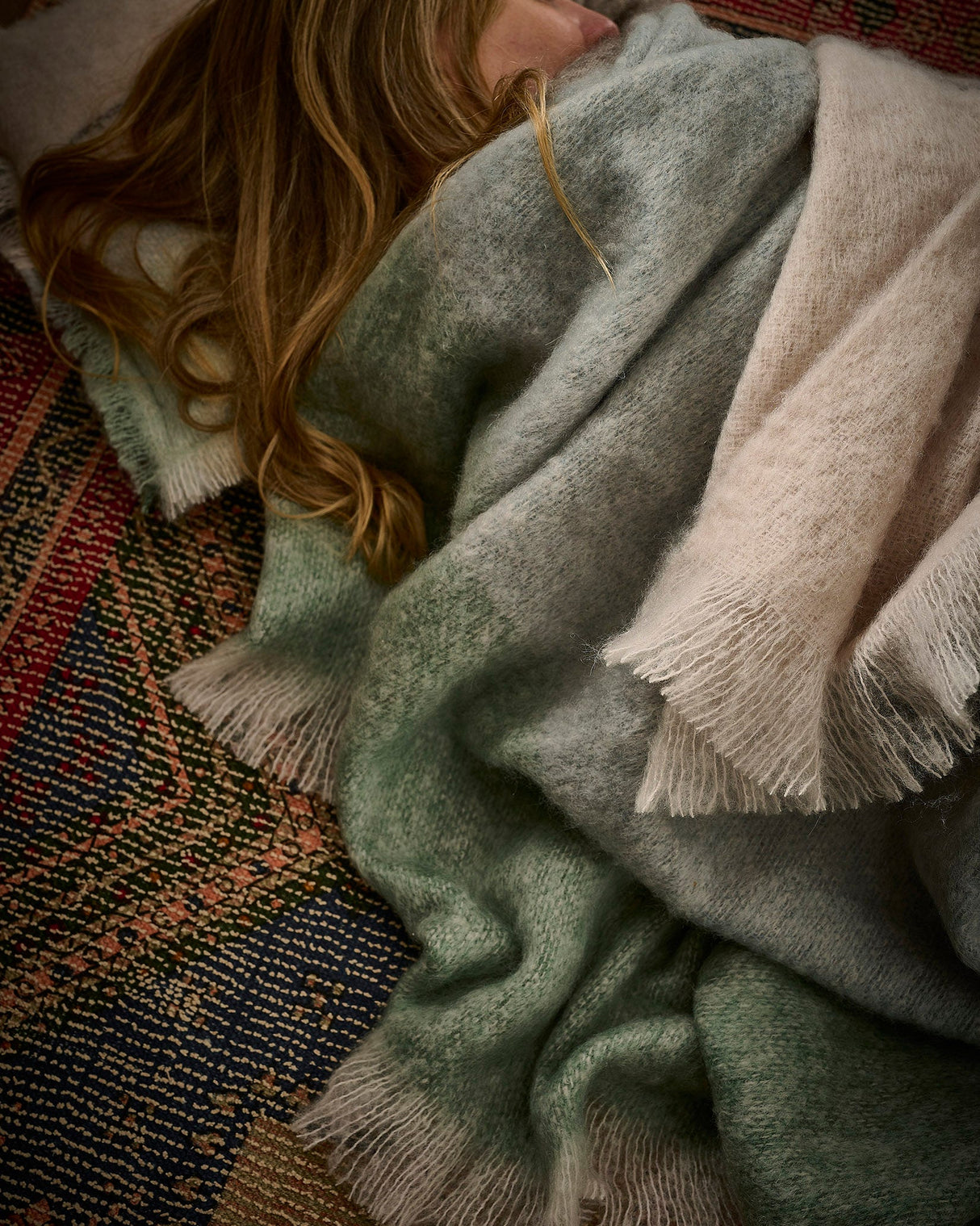 Celadon Contemporary Mohair Throw