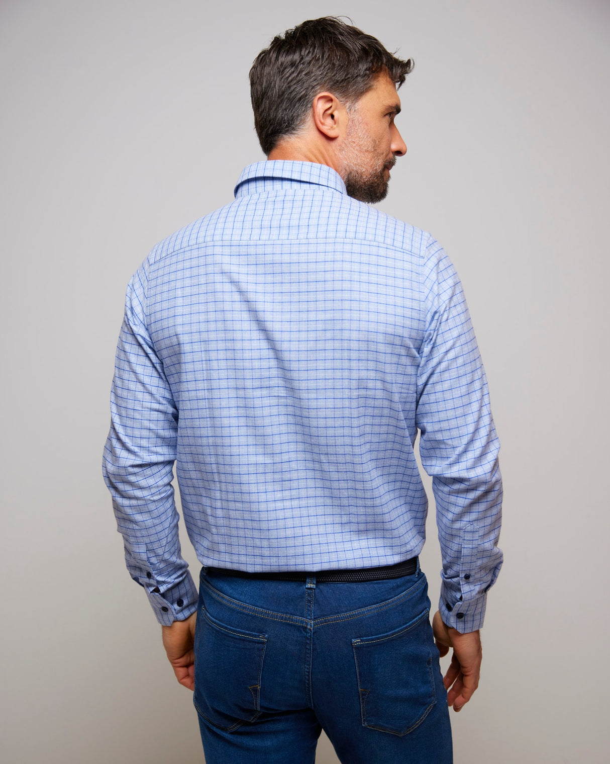 Blue 100% Cotton Warm Winter Shirt