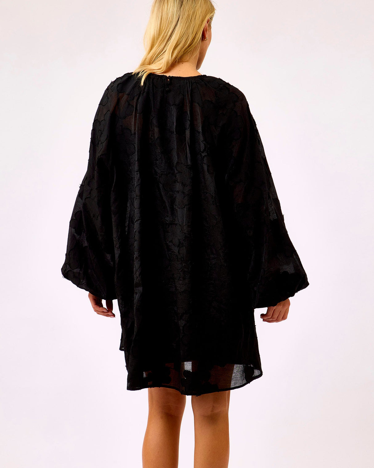 Black Mina Puff Sleeve Dress
