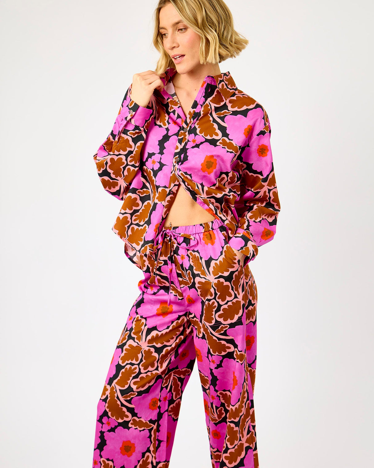 Vitoria Print Lotus Wide Leg Pants