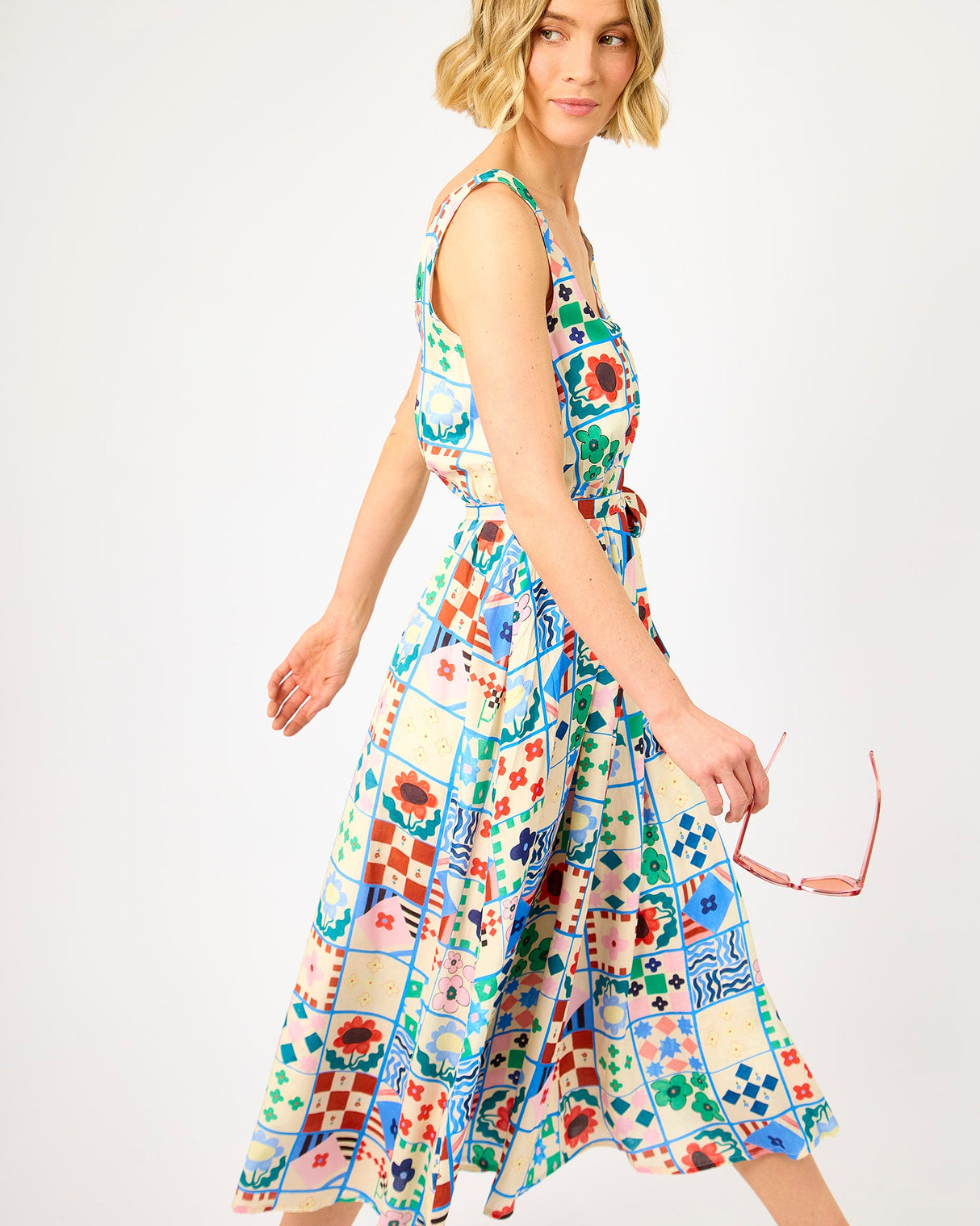 Mix & Match Print Consordia Sleeveless Dress