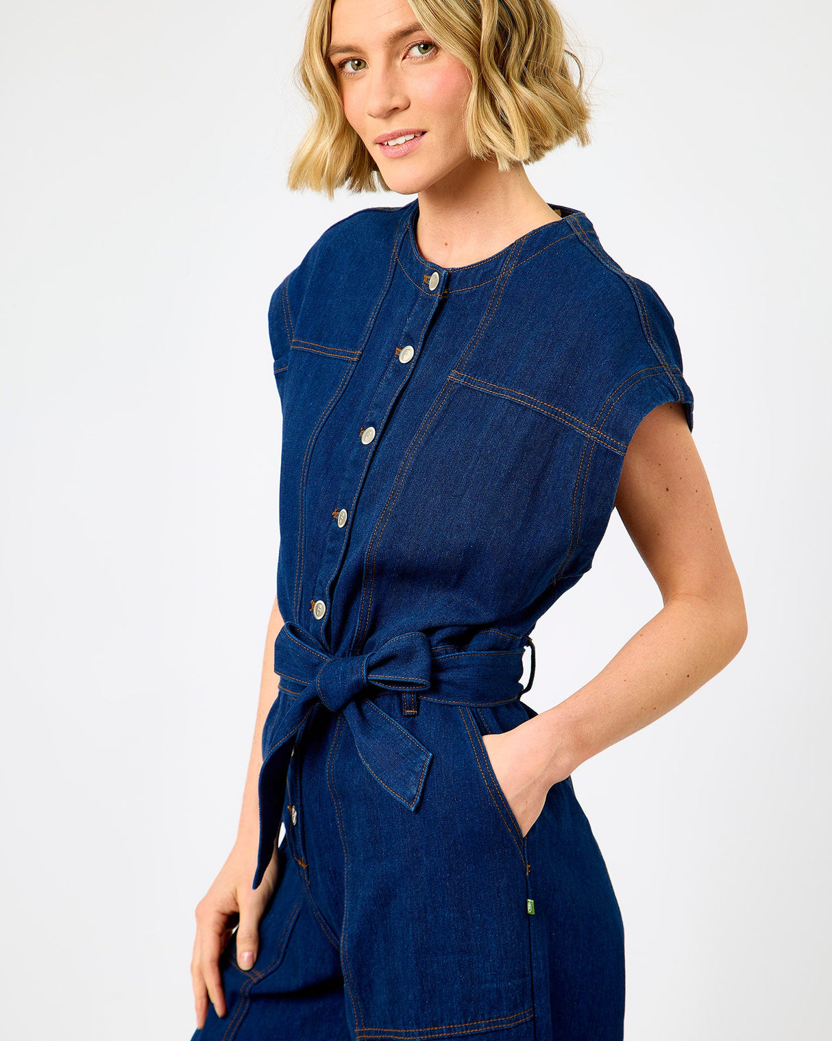 Navy Blue Ludwigia Denim Jumpsuit