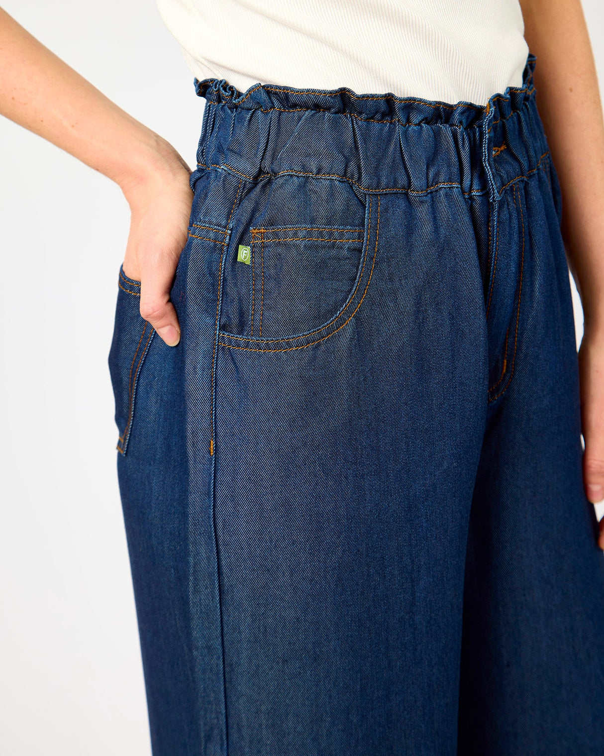 Navy Blue Lusitania Wide Leg Pants