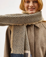 Navy Chevron Tweed Donegal Wool & Mohair Scarf