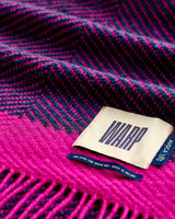 Neon Pink Chevron Tweed Donegal Wool & Mohair Scarf