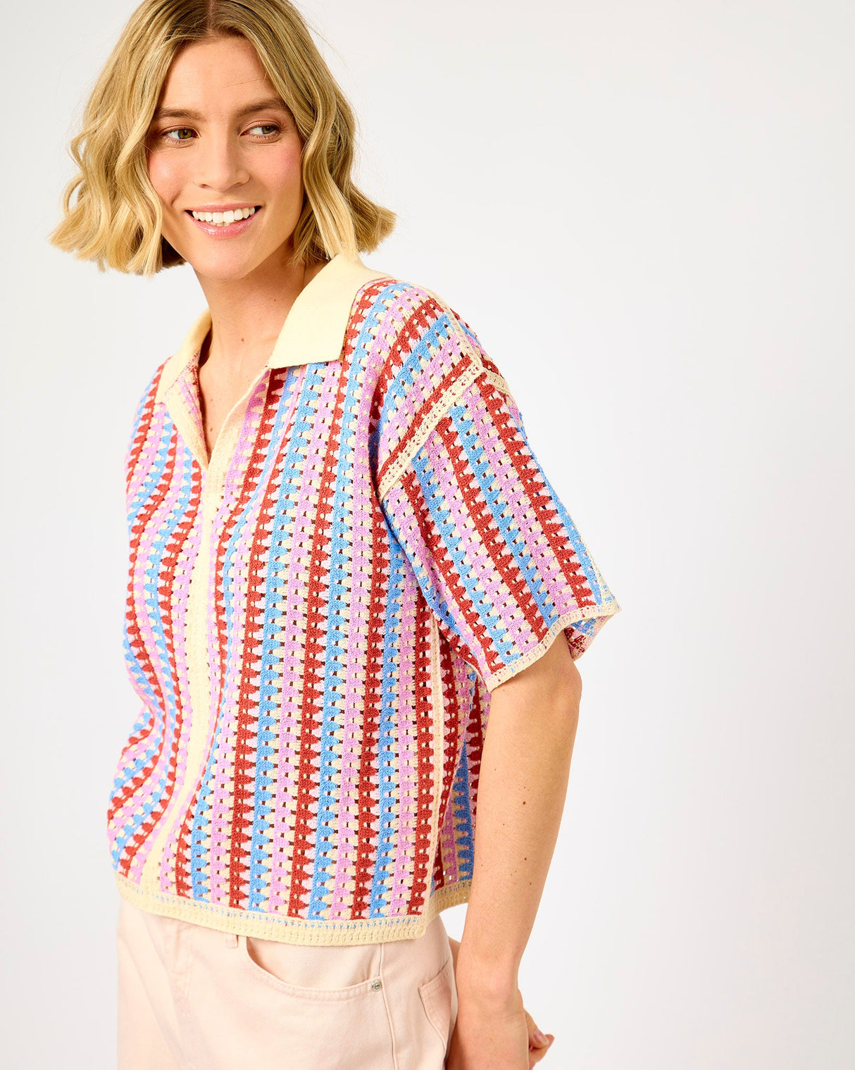 Violet-Multicolour-Stripe-Missy-Open-Knit-Top