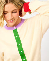 Cream Patrick Colour Block Detail Cardigan