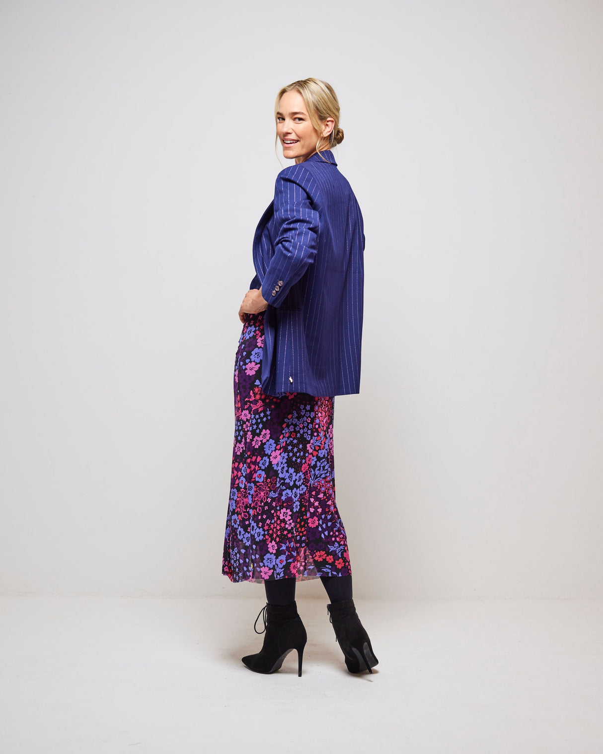 Navy Roger Pin Stripe Blazer