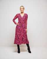Jazzy Pink Natalia Mesh Wrap Dress