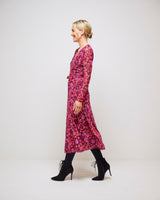 Jazzy Pink Natalia Mesh Wrap Dress