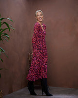 Jazzy Pink Natalia Mesh Wrap Dress
