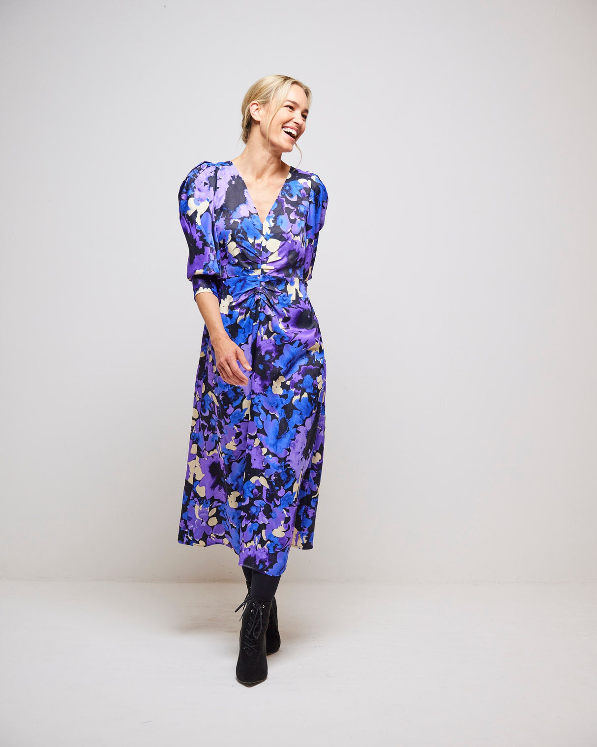 Blue Bloomsbury Vera Long Sleeved Dress
