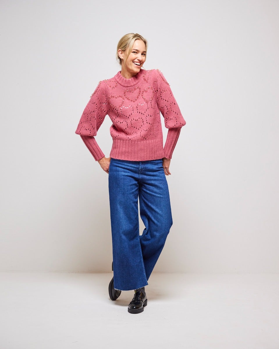 Dirty Pink Diana Beaded Pullover