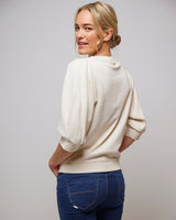Oatmeal Jana Cropped Sleeve Sweater